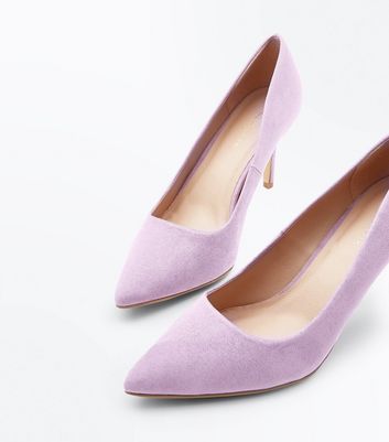 Lilac Suedette Pointed Court Shoes New Look