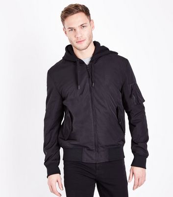 new look mens black bomber jacket