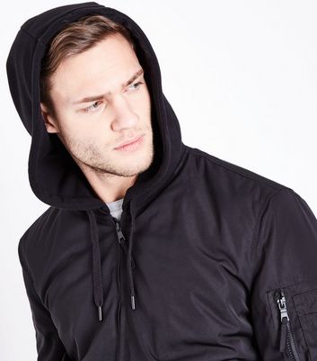 new look mens black bomber jacket