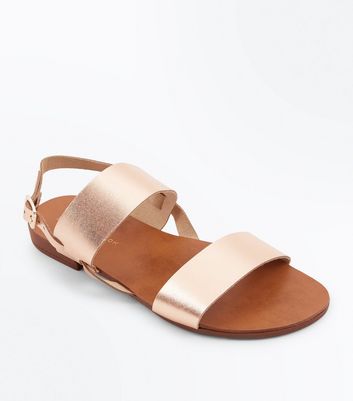 new look wide fit gold sandals