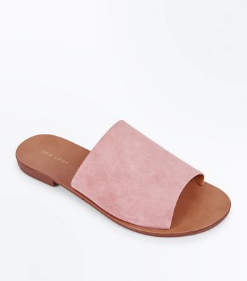 Pink Suede Mules New Look