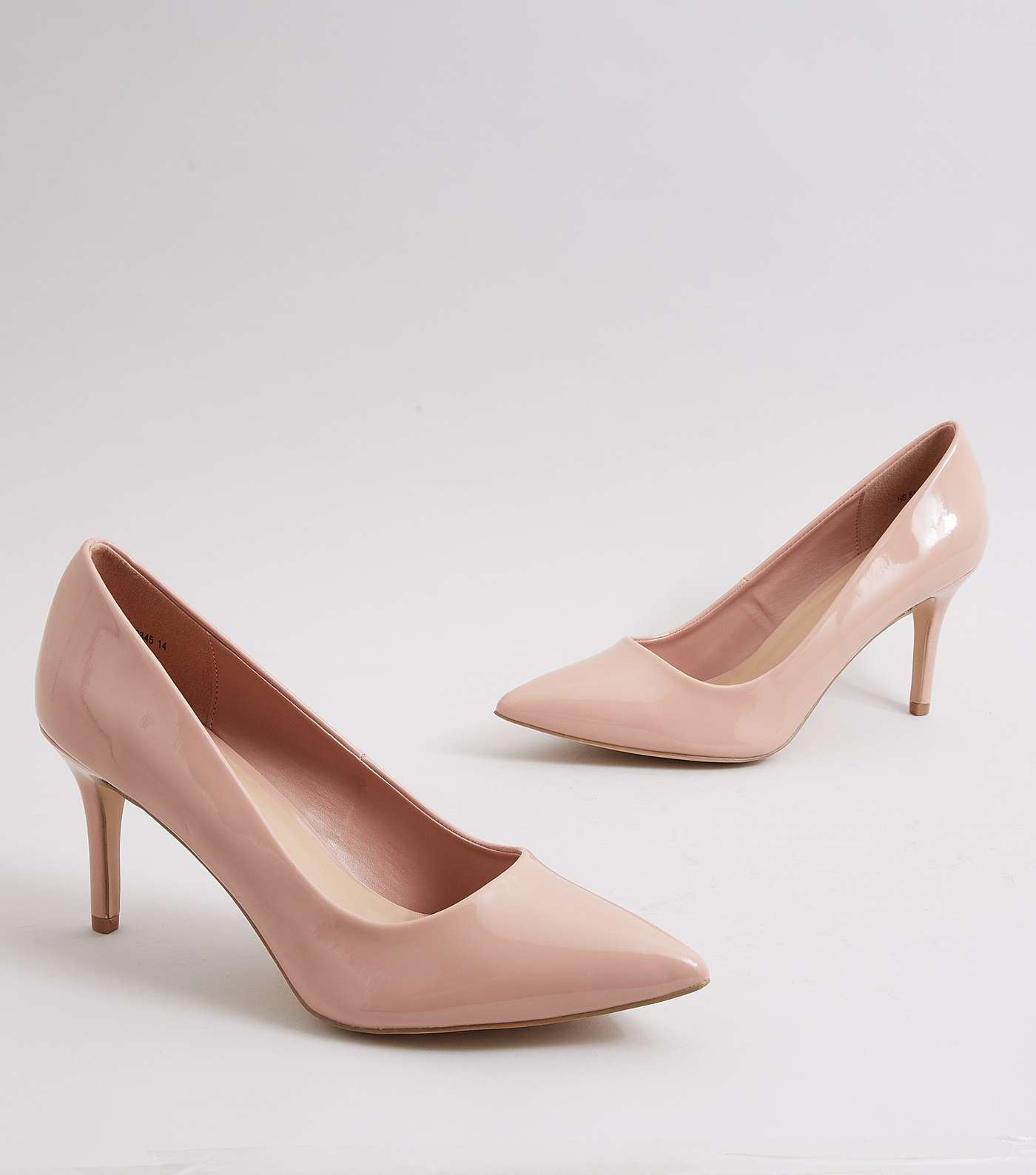 Nude Patent Pointed Court Shoes Image 5