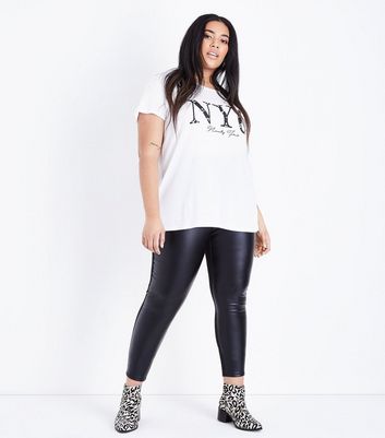 curve leather look leggings