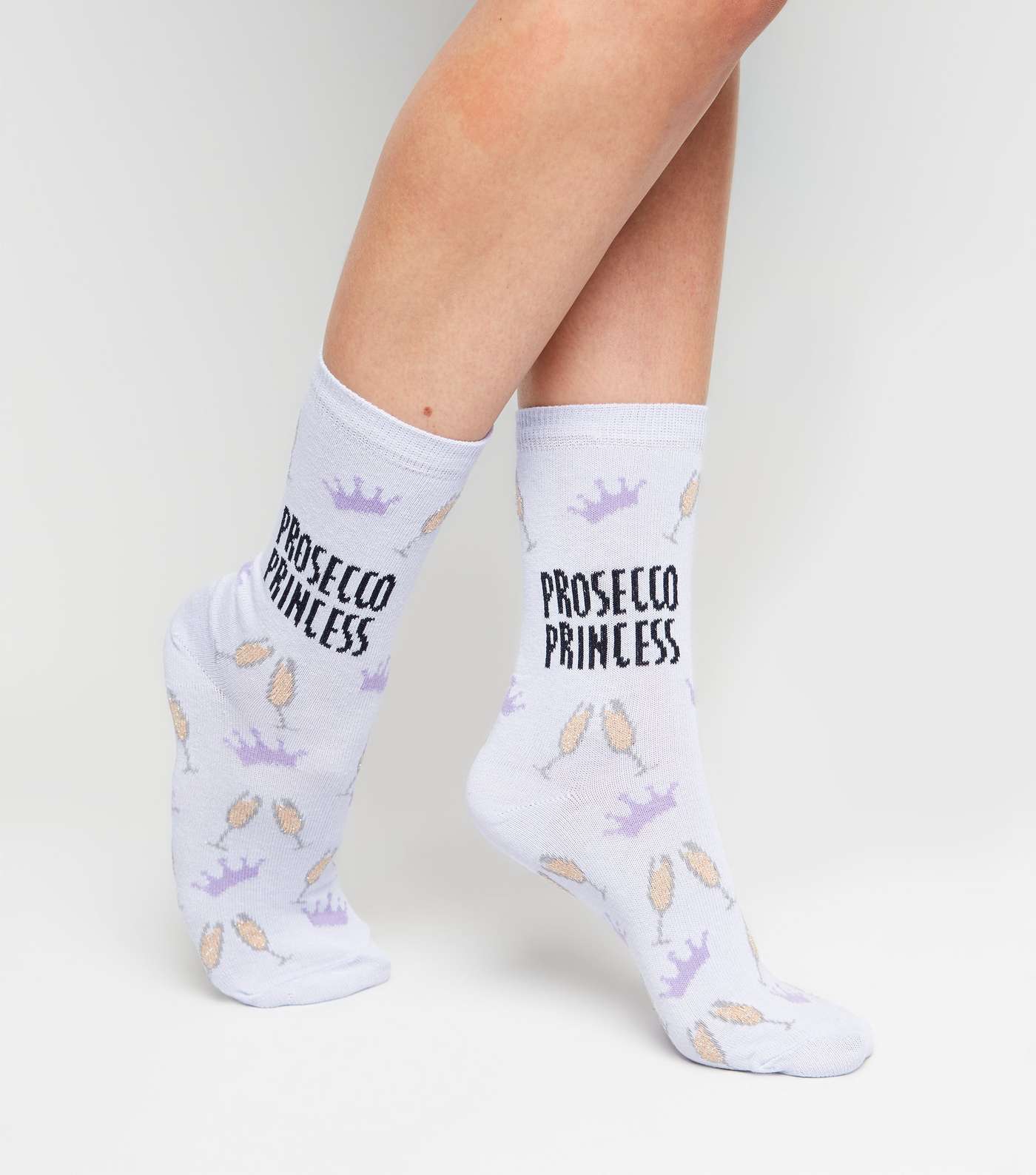 Lilac Princess Slogan Socks Image 2