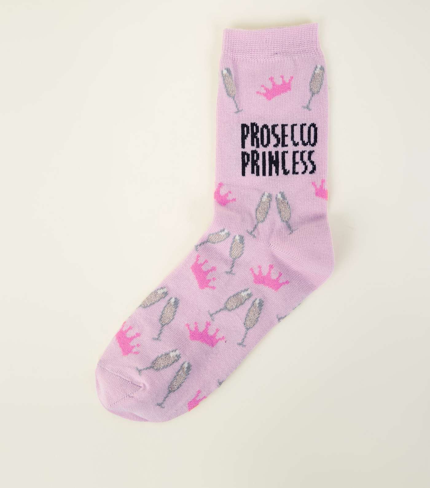 Mid Pink Prosecco Princess Glitter Socks 