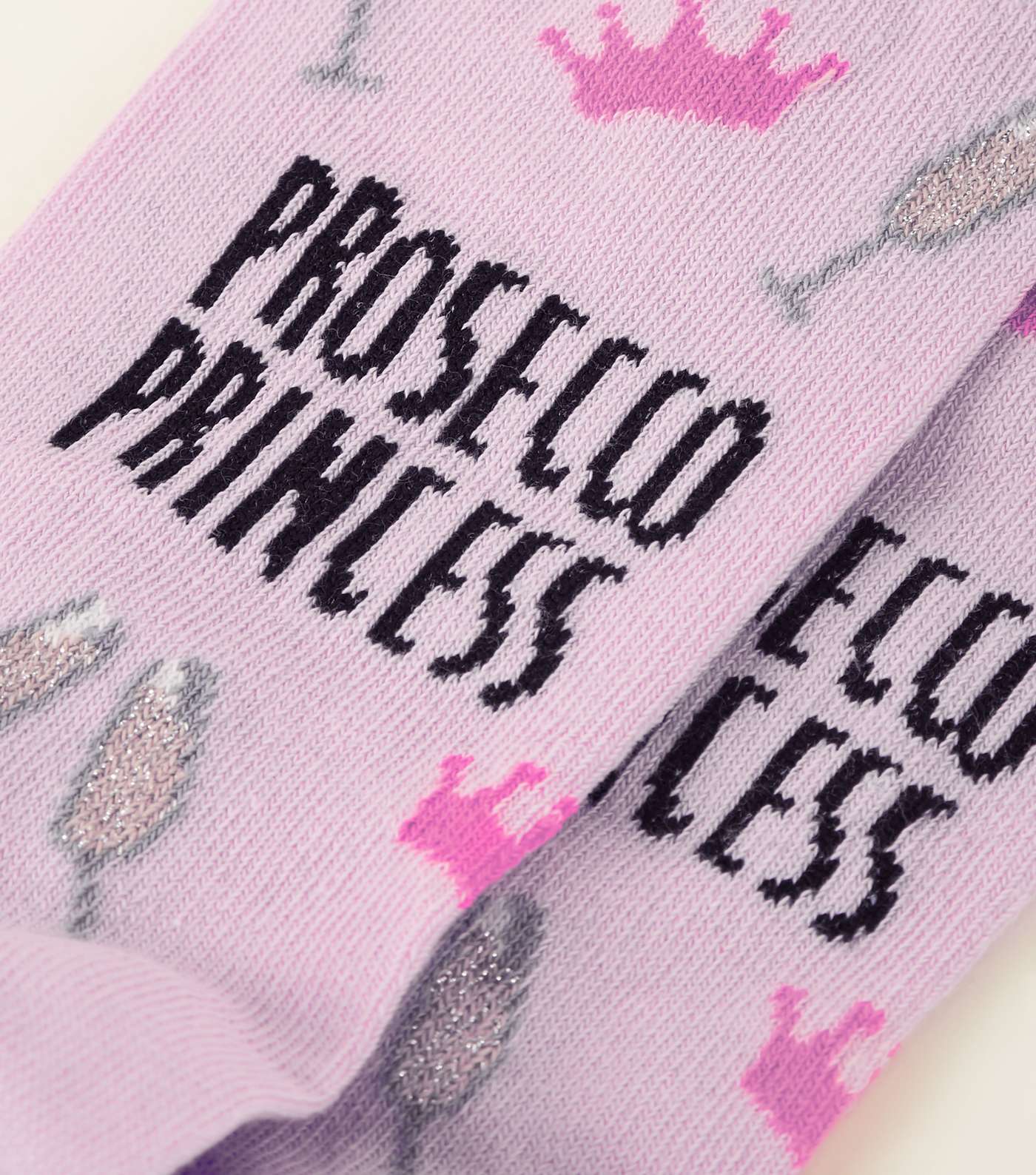 Mid Pink Prosecco Princess Glitter Socks  Image 3