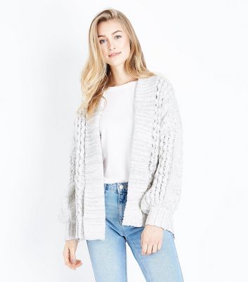 chenille cable knit cardigan