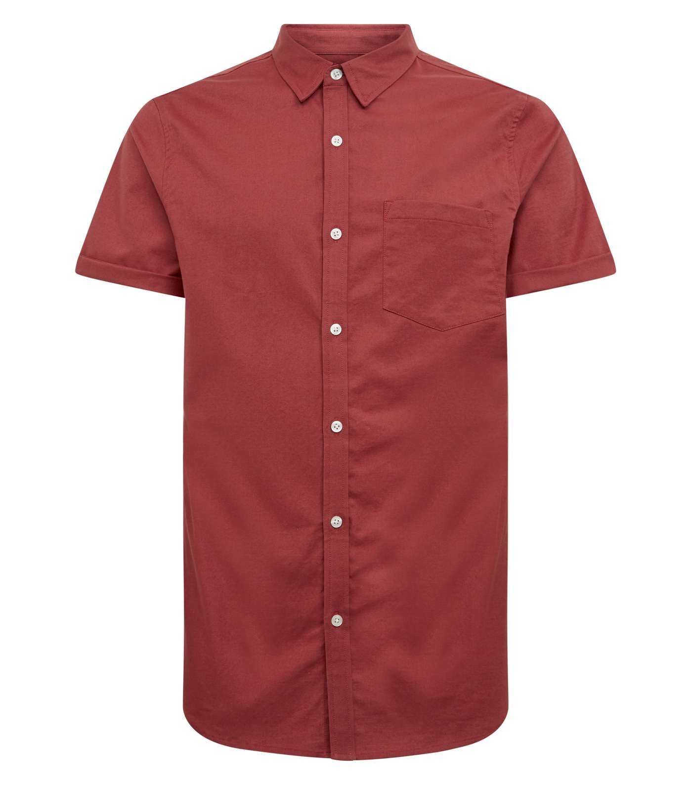 Rust Short Sleeve Muscle Fit Oxford Shirt Image 4