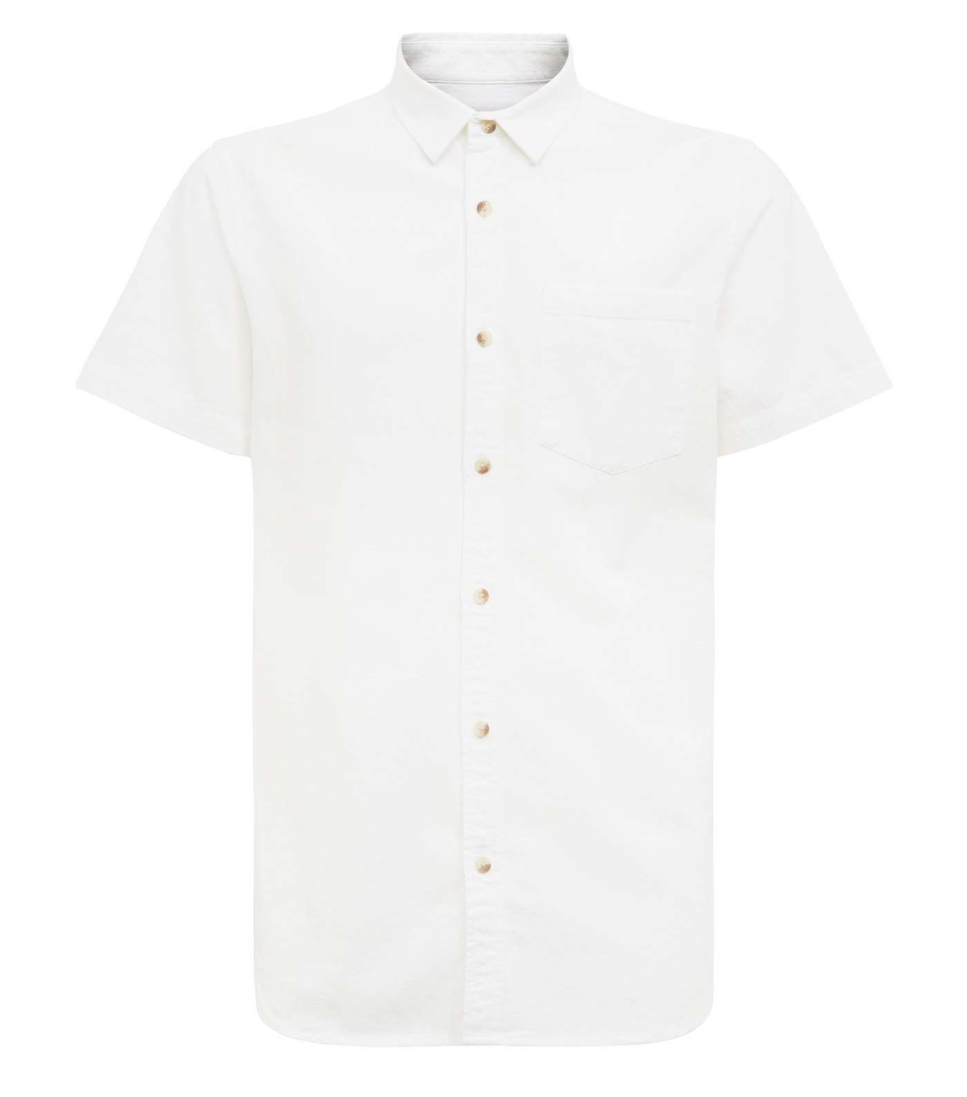 White Textured Short Sleeve Shirt Image 4
