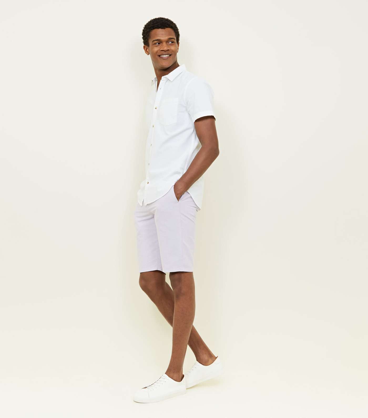 White Textured Short Sleeve Shirt Image 6