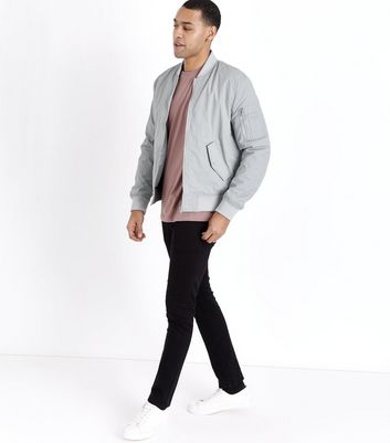 Pale Grey Bomber Jacket | New Look