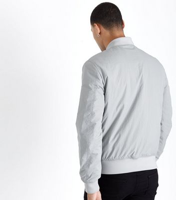 Men's grey bomber jacket new clearance look