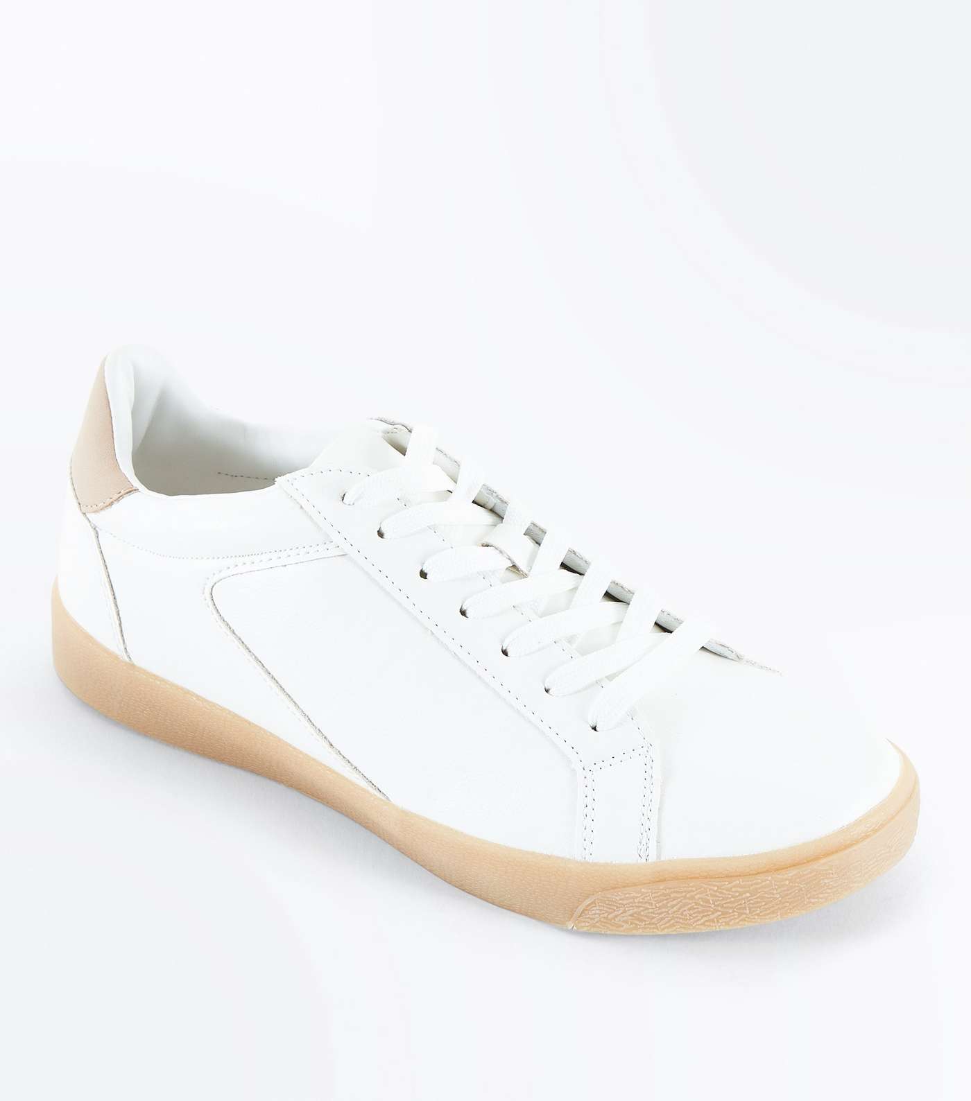 White Gum Sole Lace Up Trainers
