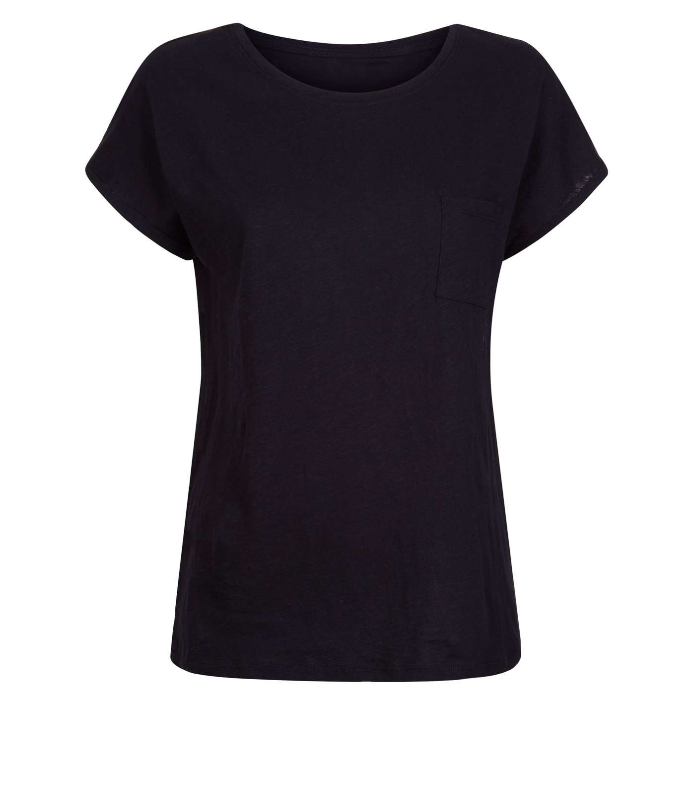 Black Organic Cotton Pocket Front T-Shirt Image 4