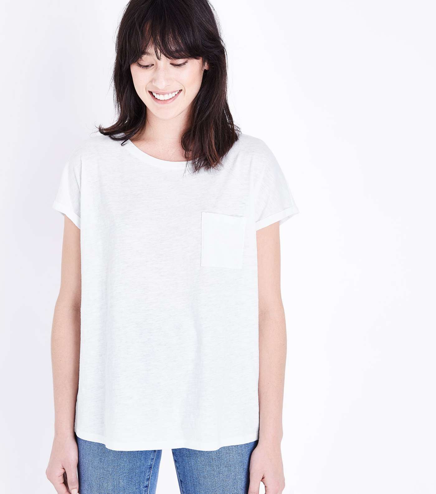 White Organic Cotton Pocket Front T-Shirt