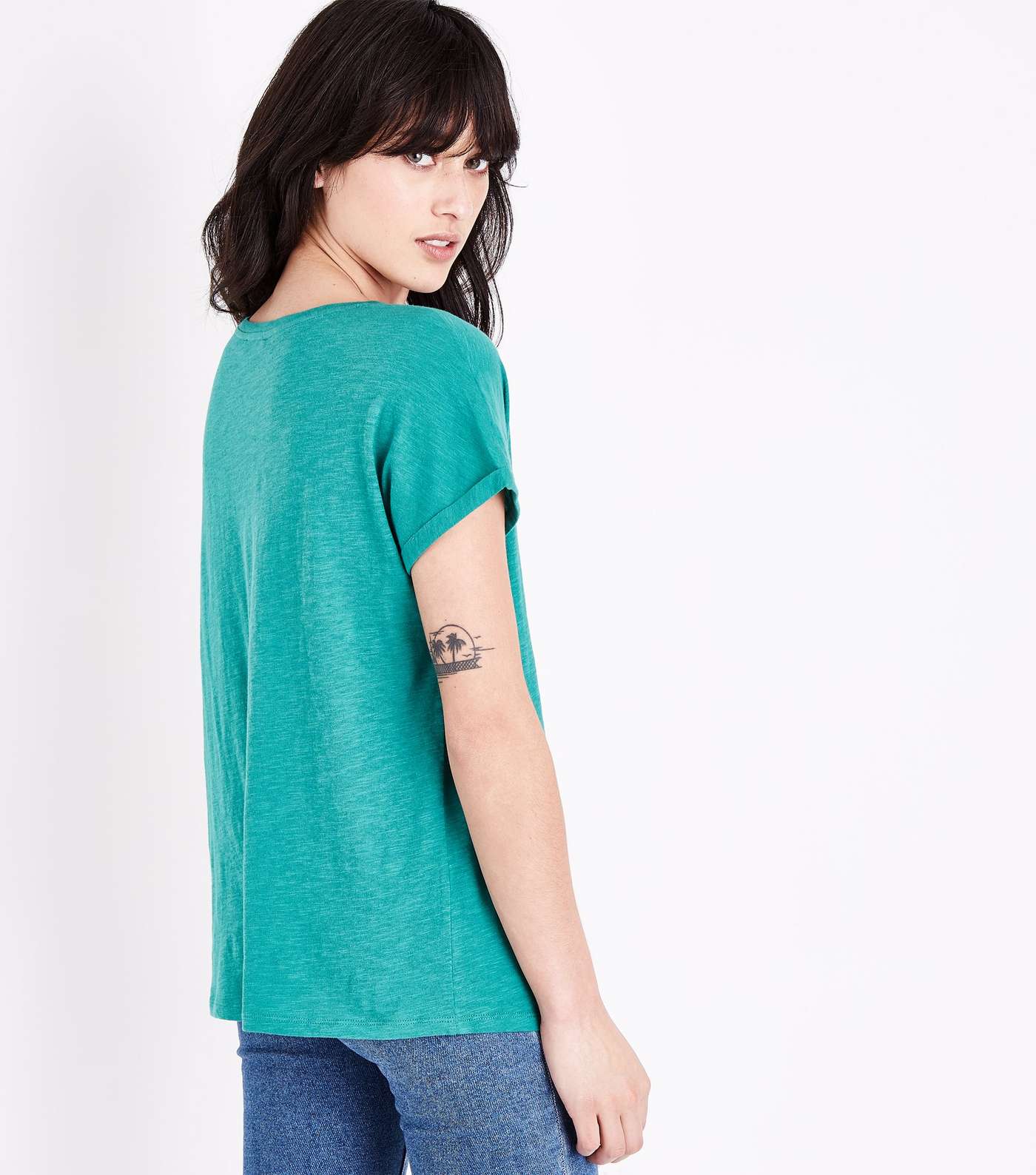Green Organic Cotton Pocket Front T-Shirt Image 3