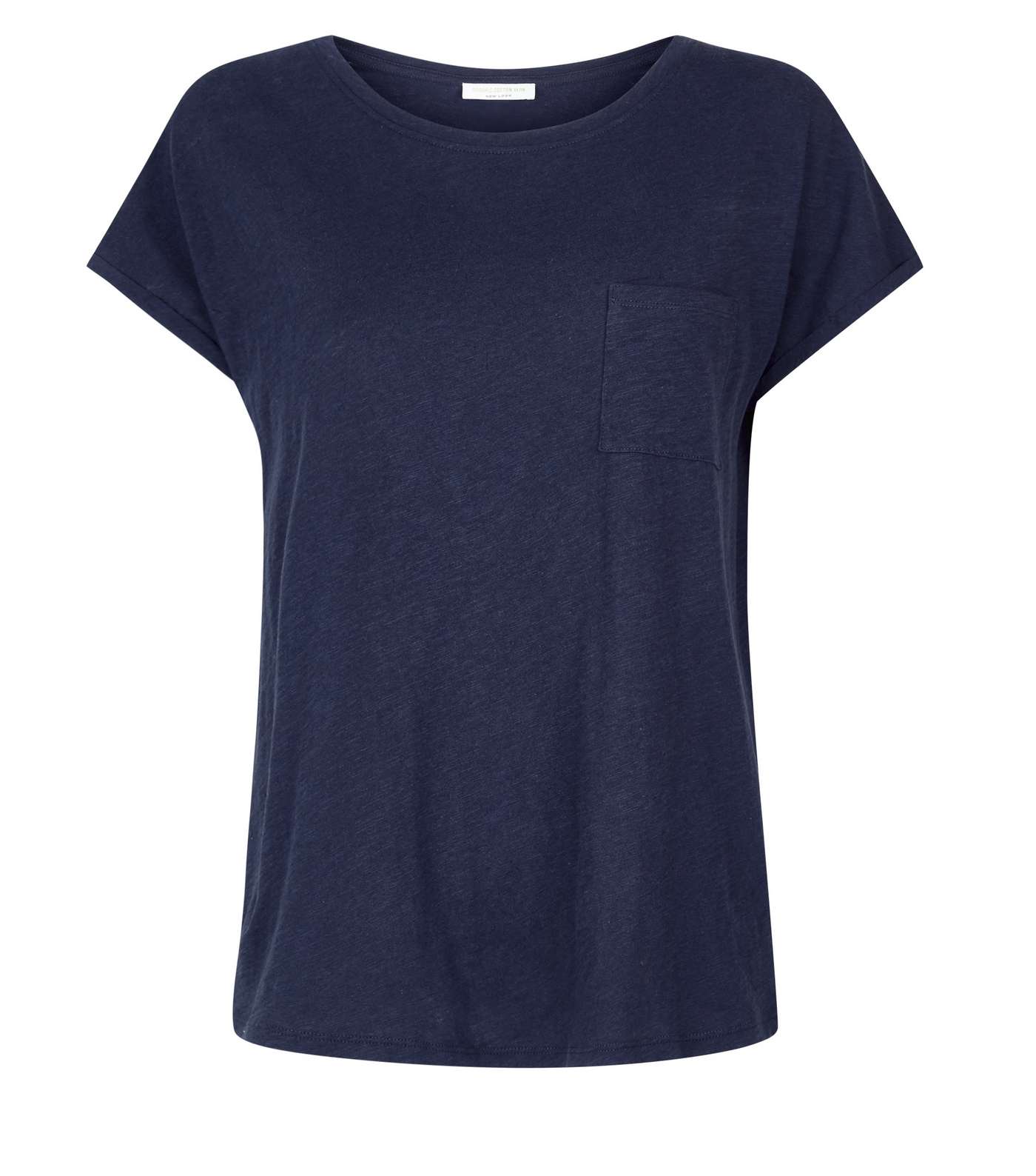 Navy Organic Cotton Pocket Front T-Shirt Image 4