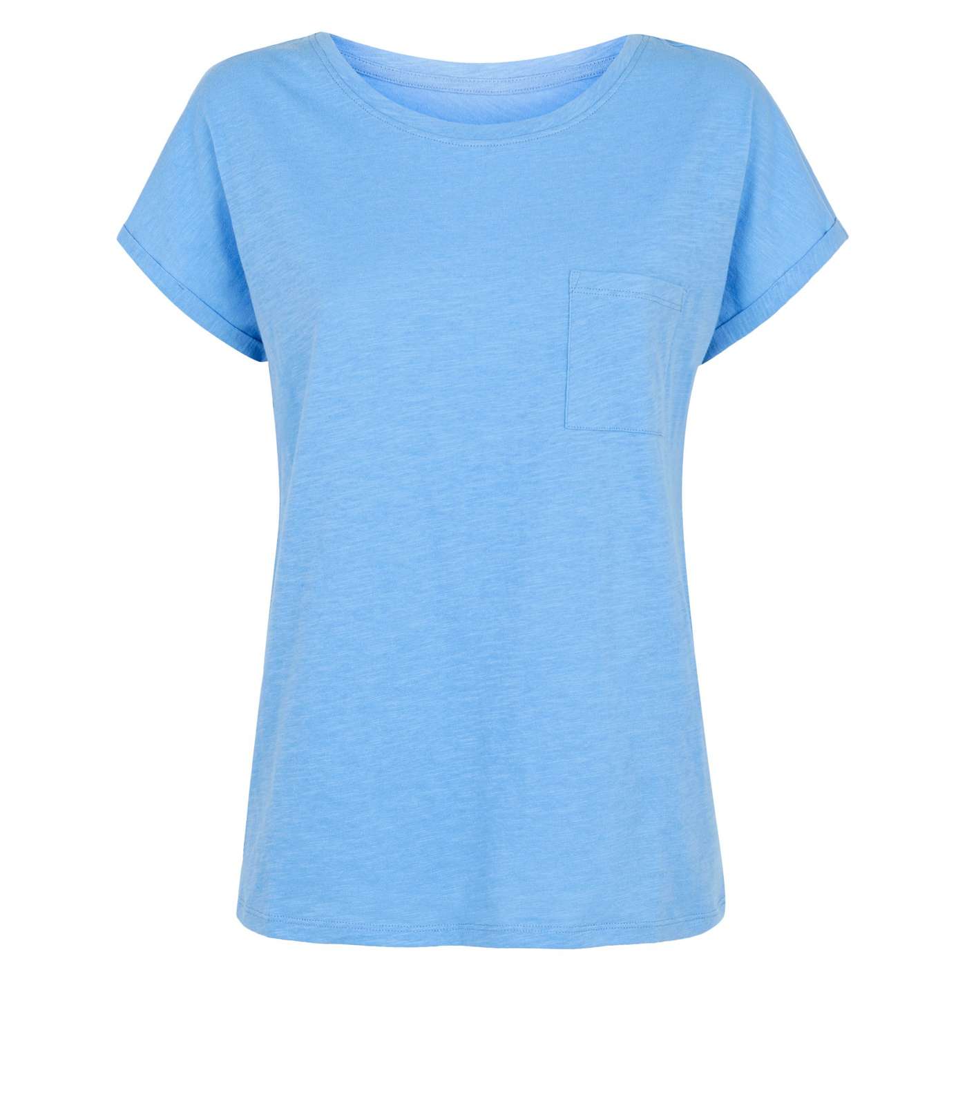 Bright Blue Organic Cotton Pocket Front T-Shirt Image 4