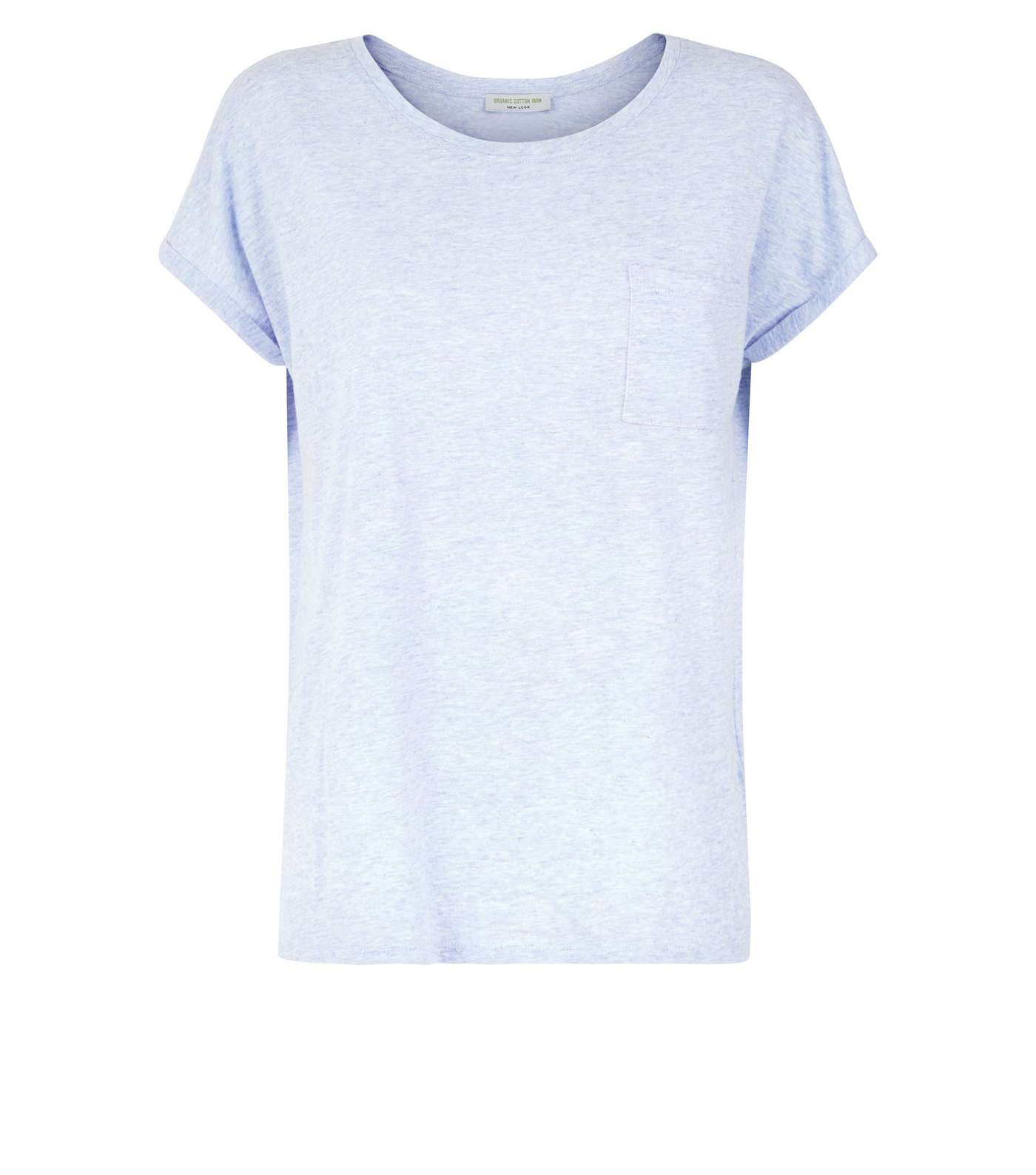Pale Blue Organic Cotton Pocket Front T-Shirt Image 4