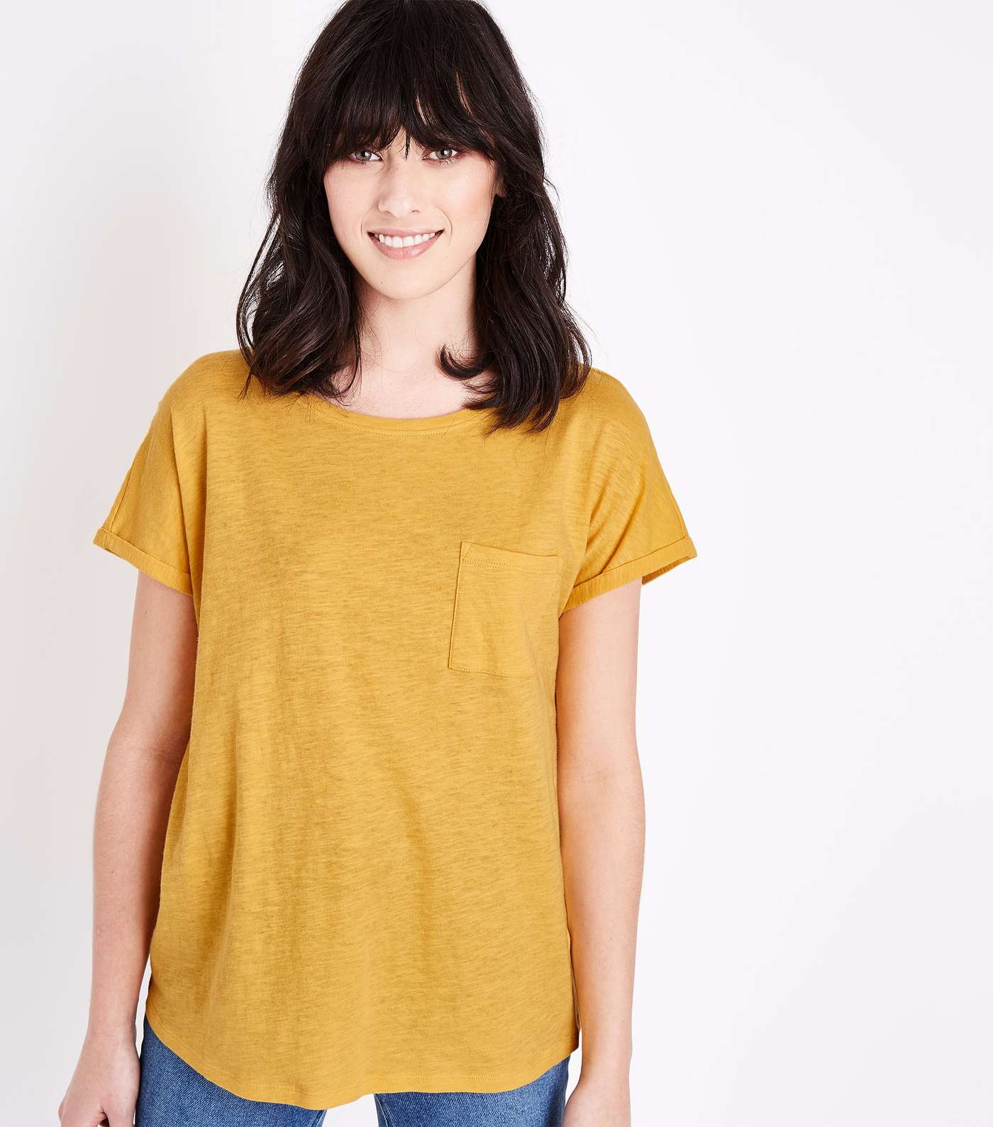 Yellow Organic Cotton Pocket Front T-Shirt