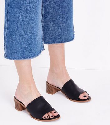 wooden high heel mules
