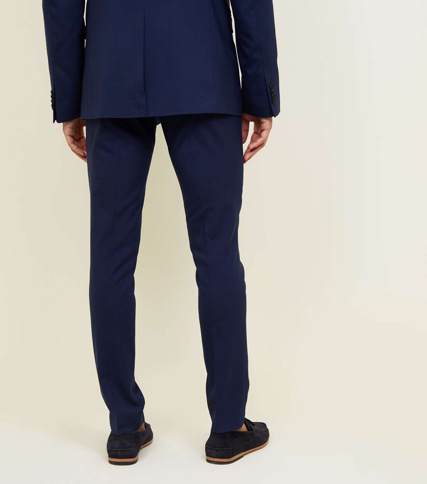 Bright Blue Slim Fit Suit Trousers Image 3