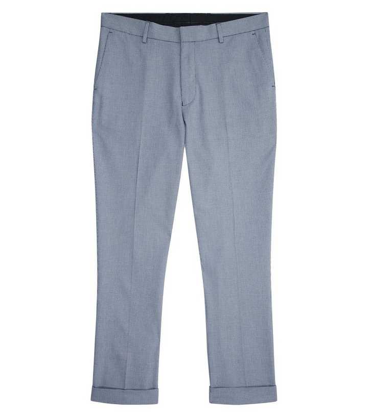 Grey Herringbone Skinny Cropped Suit Trousers