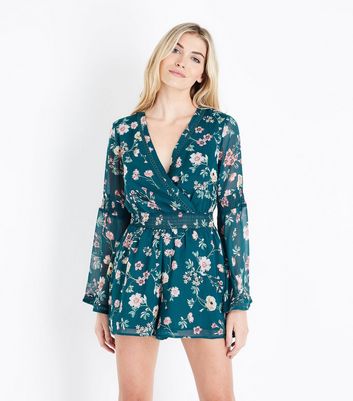 green long sleeve playsuit