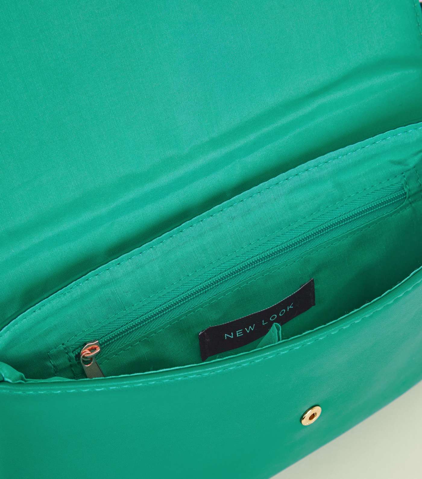 Green Metal Trim Flat Cross Body Bag Image 5