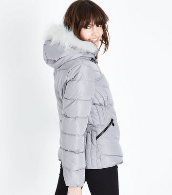 new look grey puffer coat