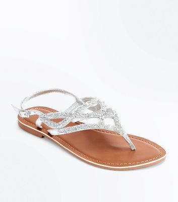 silver flat shoes new look