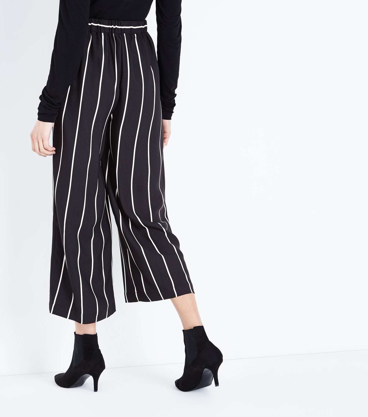 Black Stripe Cropped Trousers Image 3
