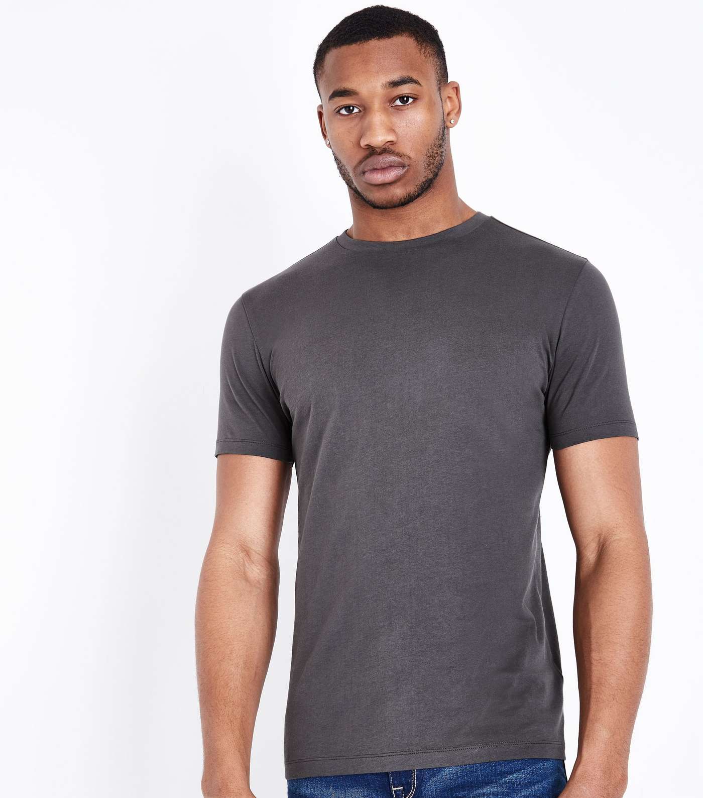 Dark Grey Short Sleeve Muscle Fit T-Shirt