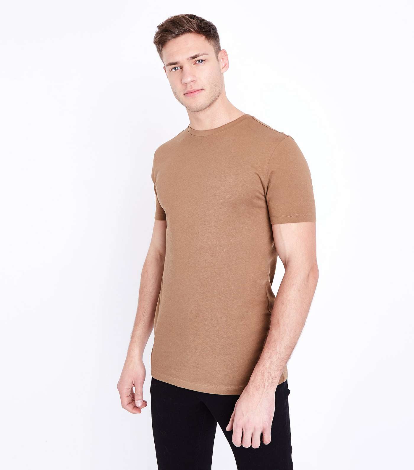 Camel Short Sleeve Muscle Fit T-Shirt