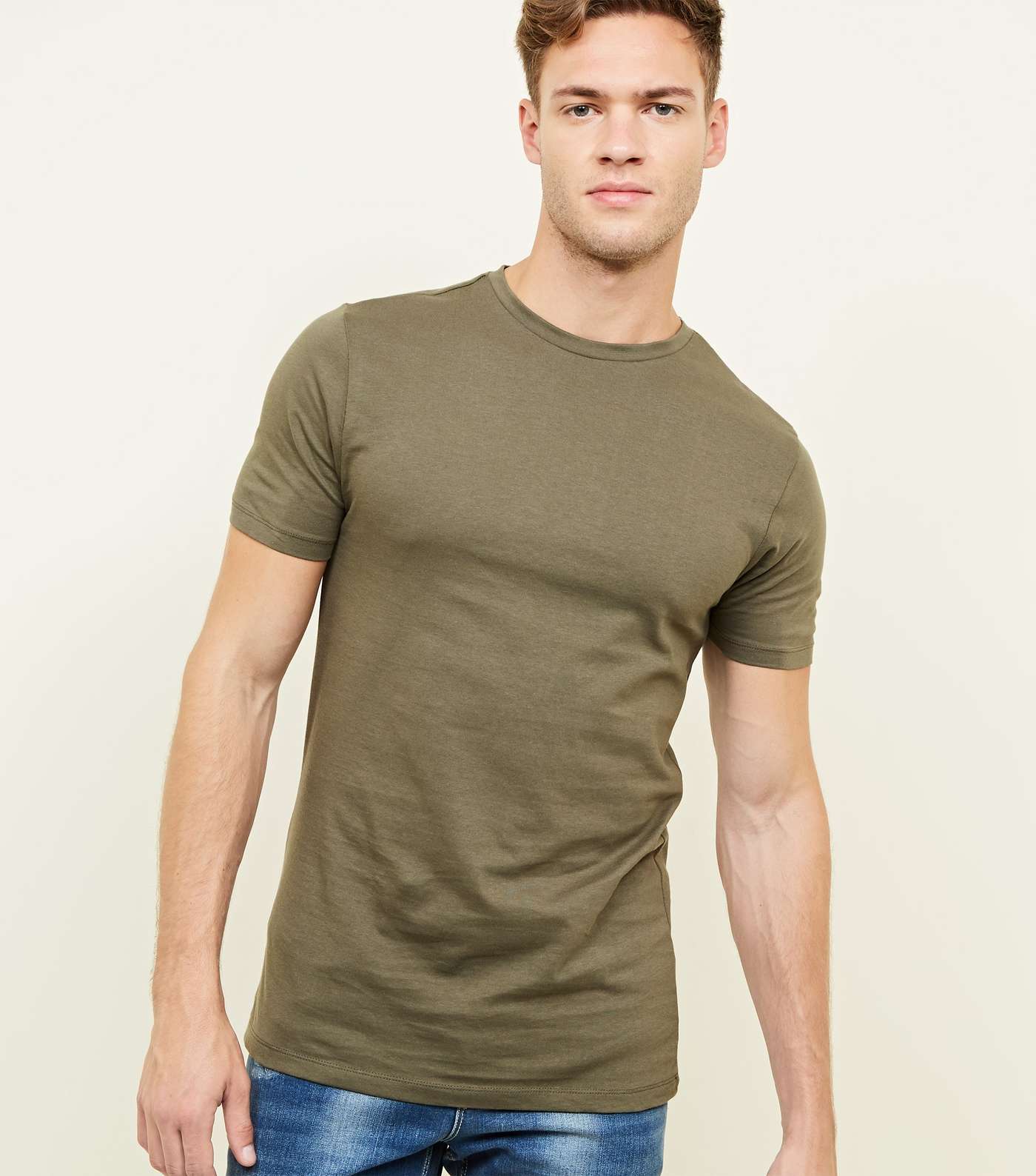 Khaki Short Sleeve Muscle Fit T-Shirt