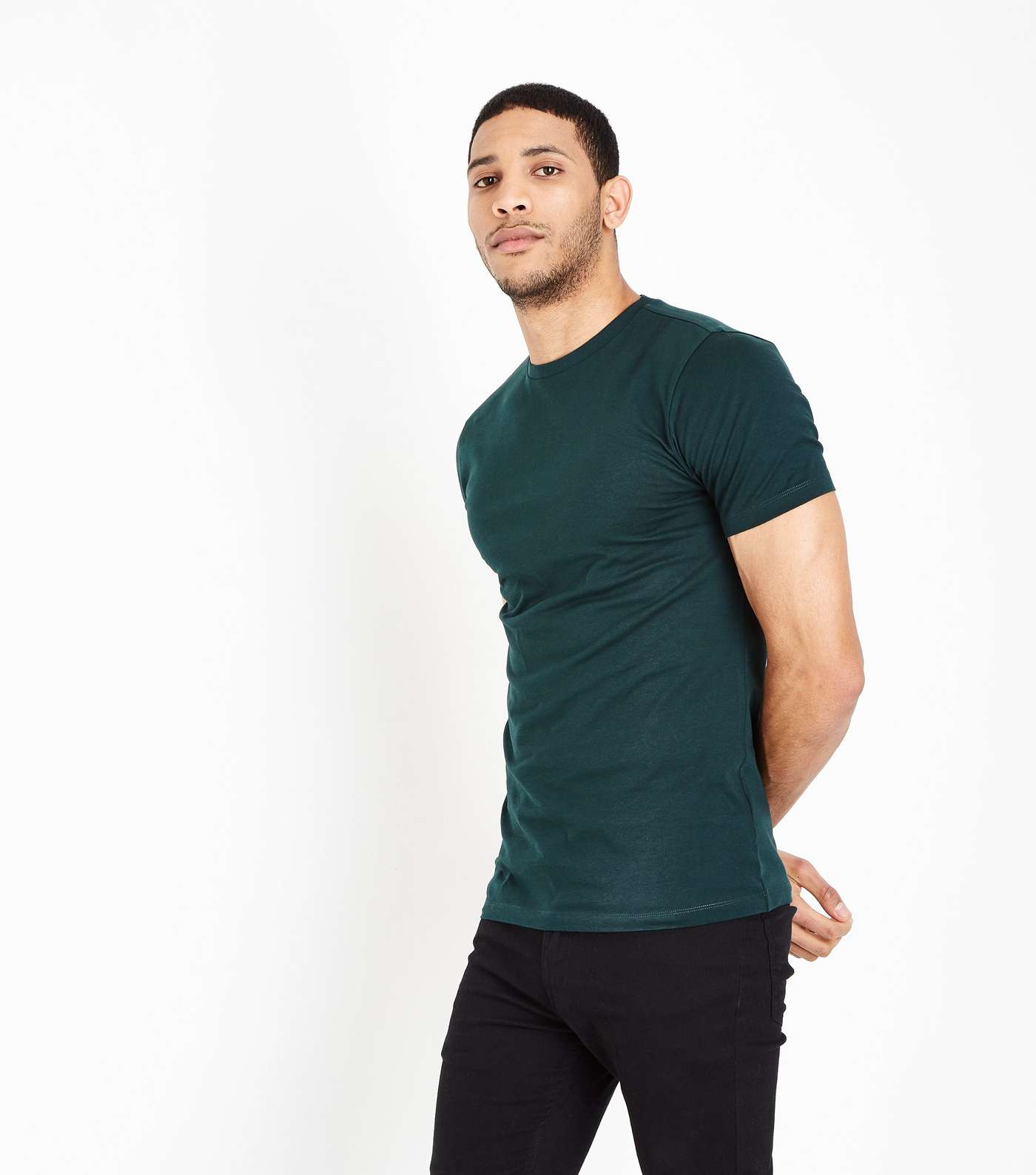 Dark Green Short Sleeve Muscle Fit T-Shirt