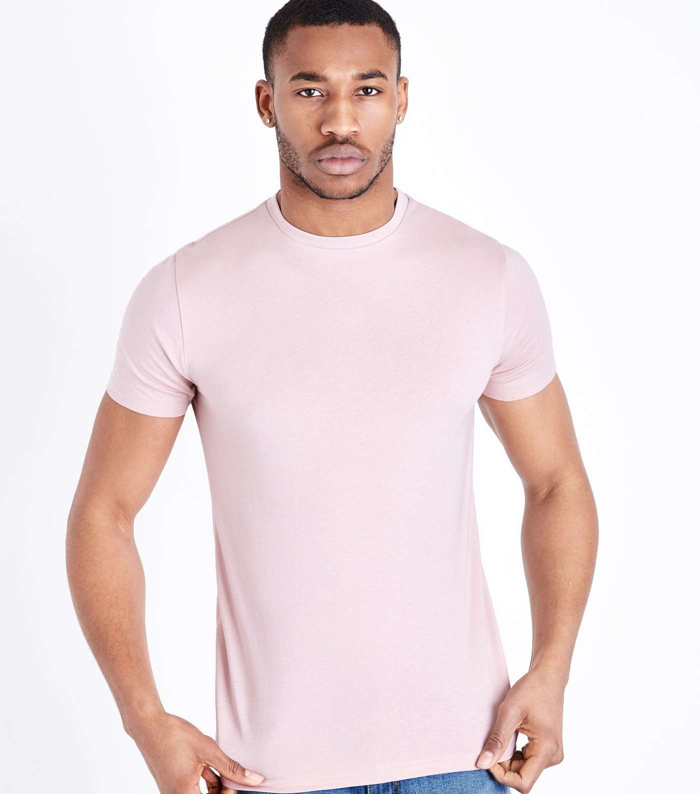 Light Pink Short Sleeve Muscle Fit T-Shirt