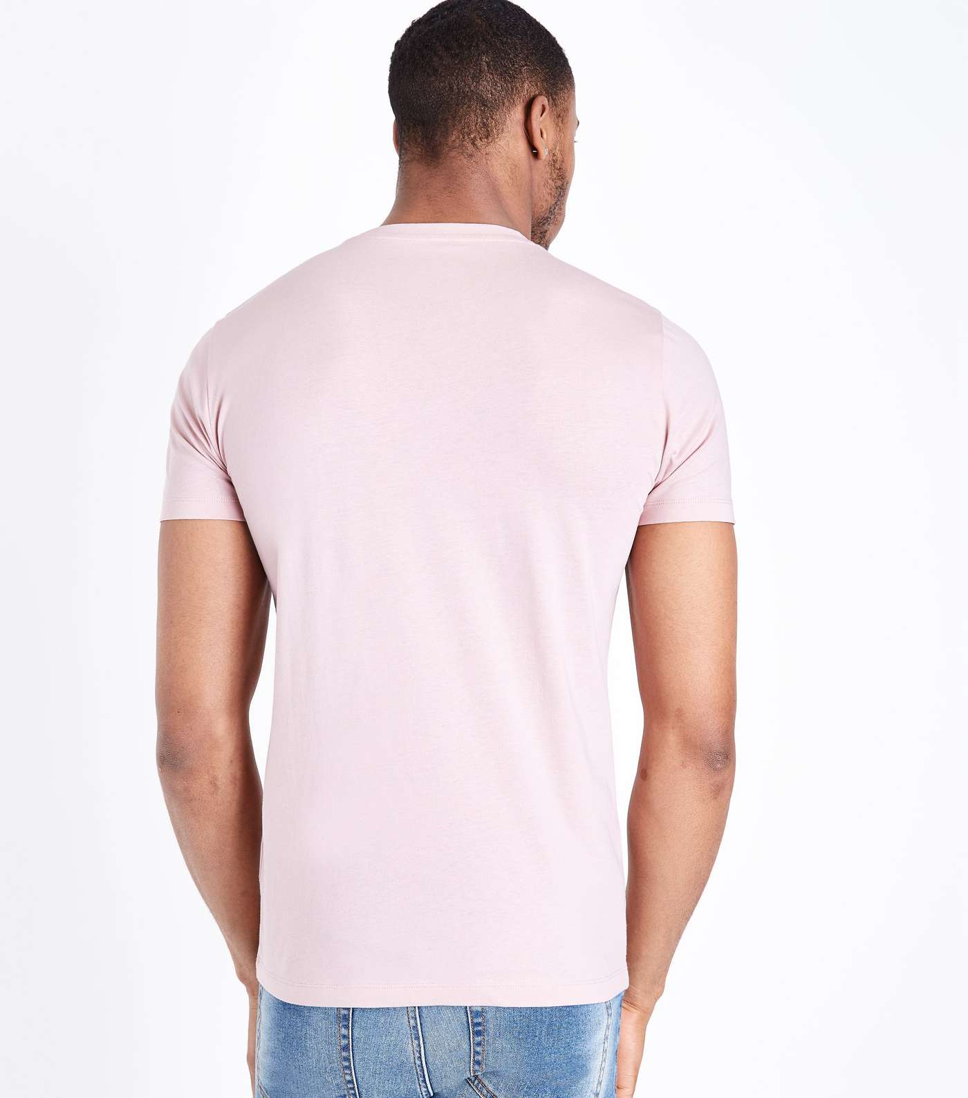 Light Pink Short Sleeve Muscle Fit T-Shirt Image 3