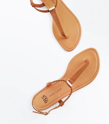 New look best sale tan flat sandals