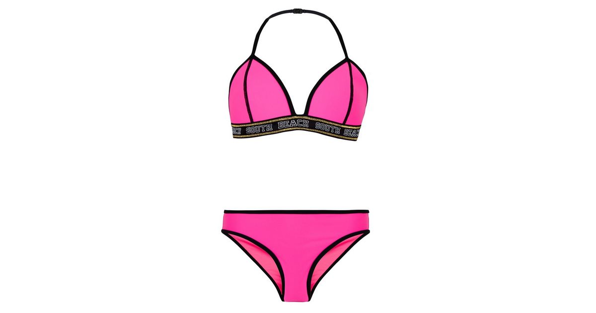 Girls Pink Neon South Beach Bikini | New Look