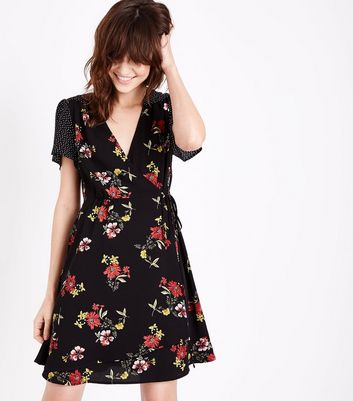 new look floral wrap dress