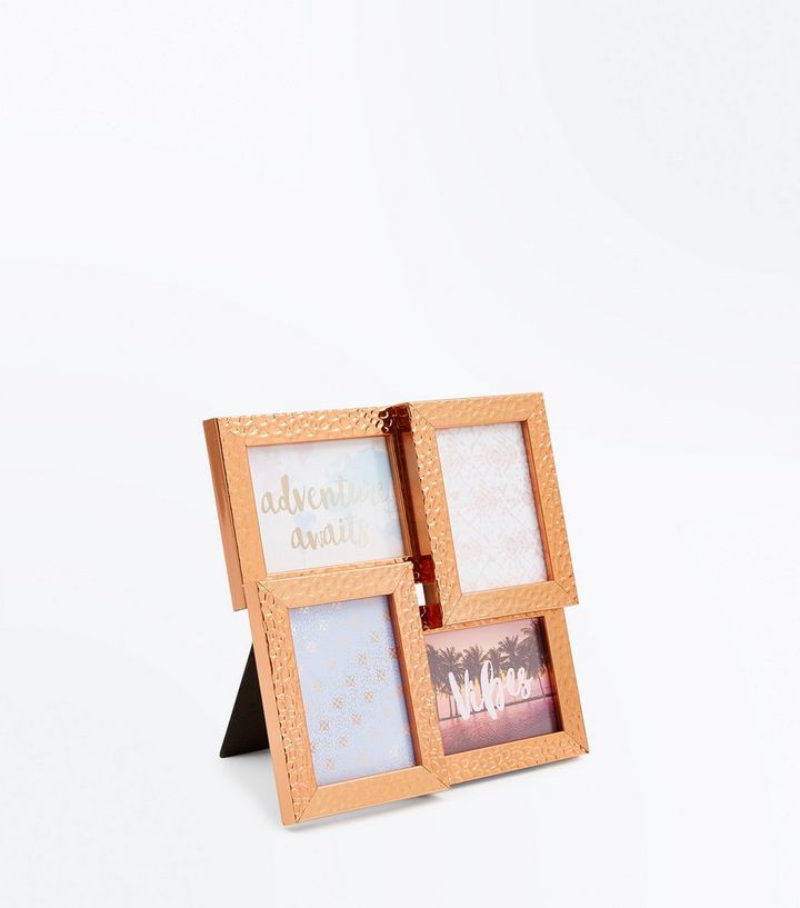 Rose Gold Hammered Metal Multi Picture Frame New Look Rose Gold Hammered Metal Multi Picture Frame