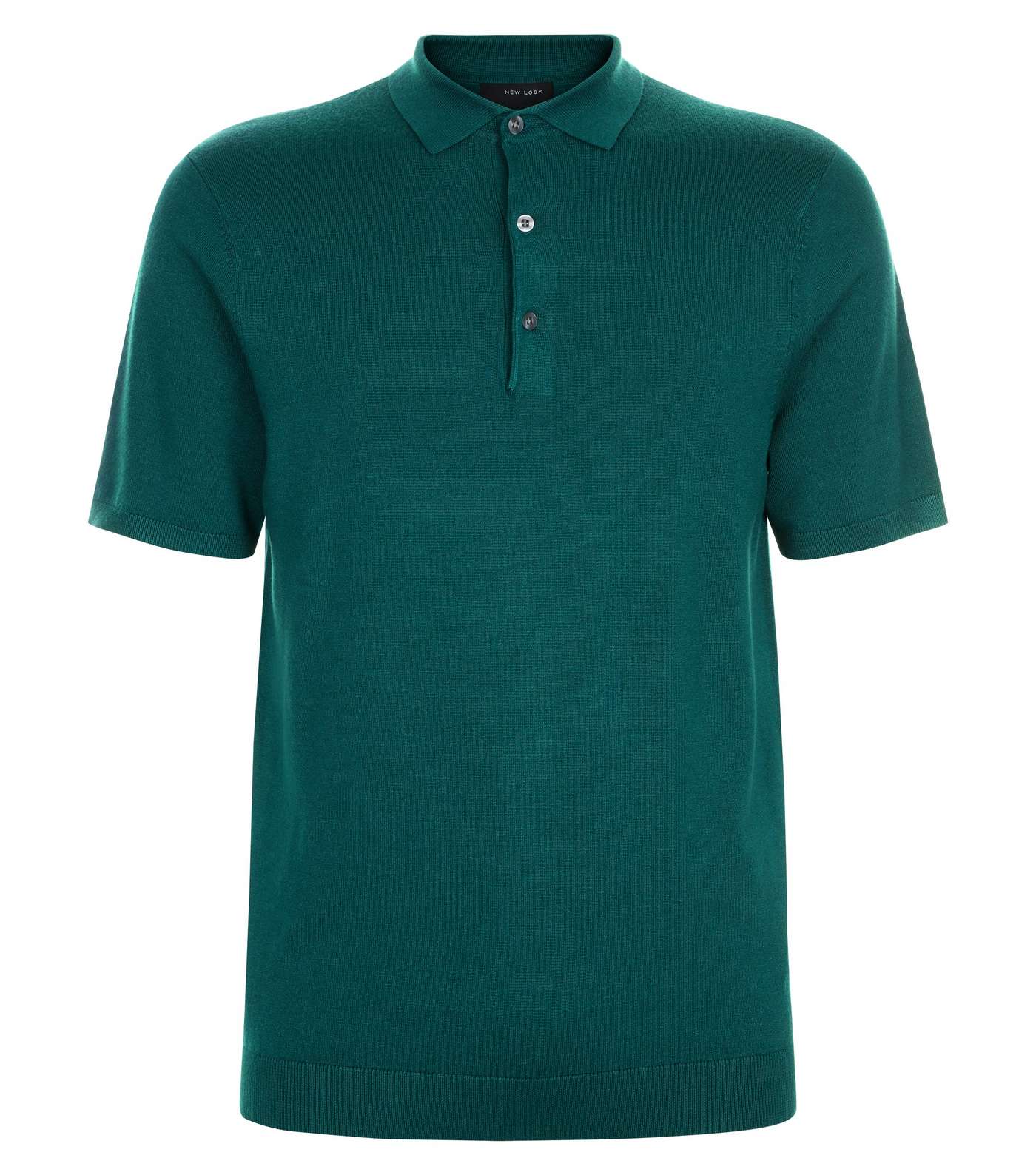 Teal Knit Muscle Fit Polo Shirt Image 4