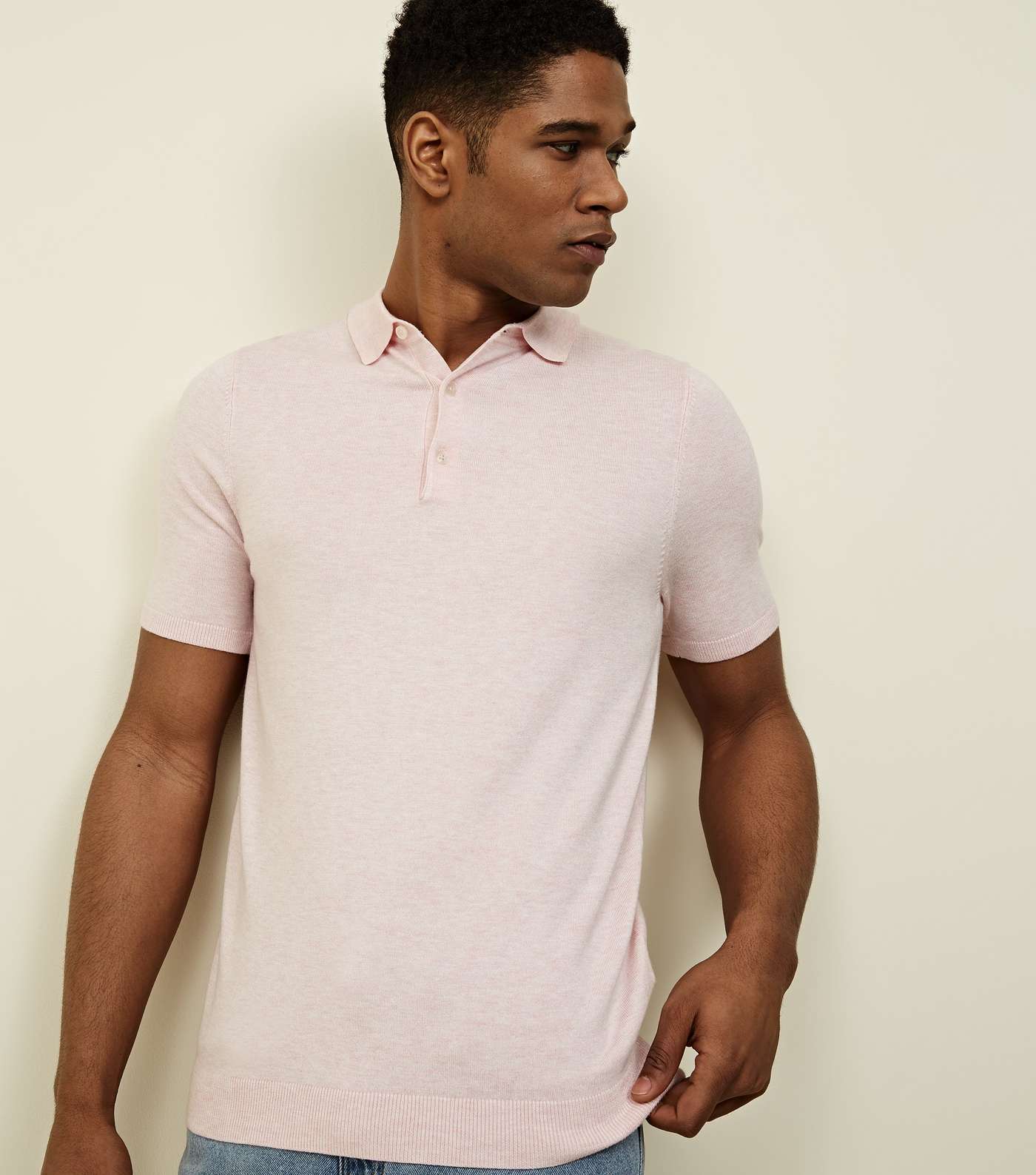 Pink Knit Muscle Fit Polo Shirt