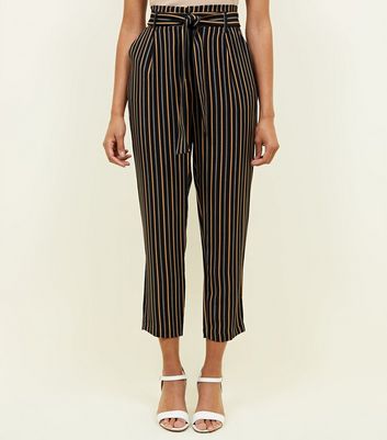 striped tie waist trousers