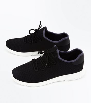 black knitted trainers mens
