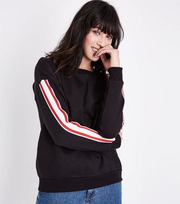 striped sleeve hoodie