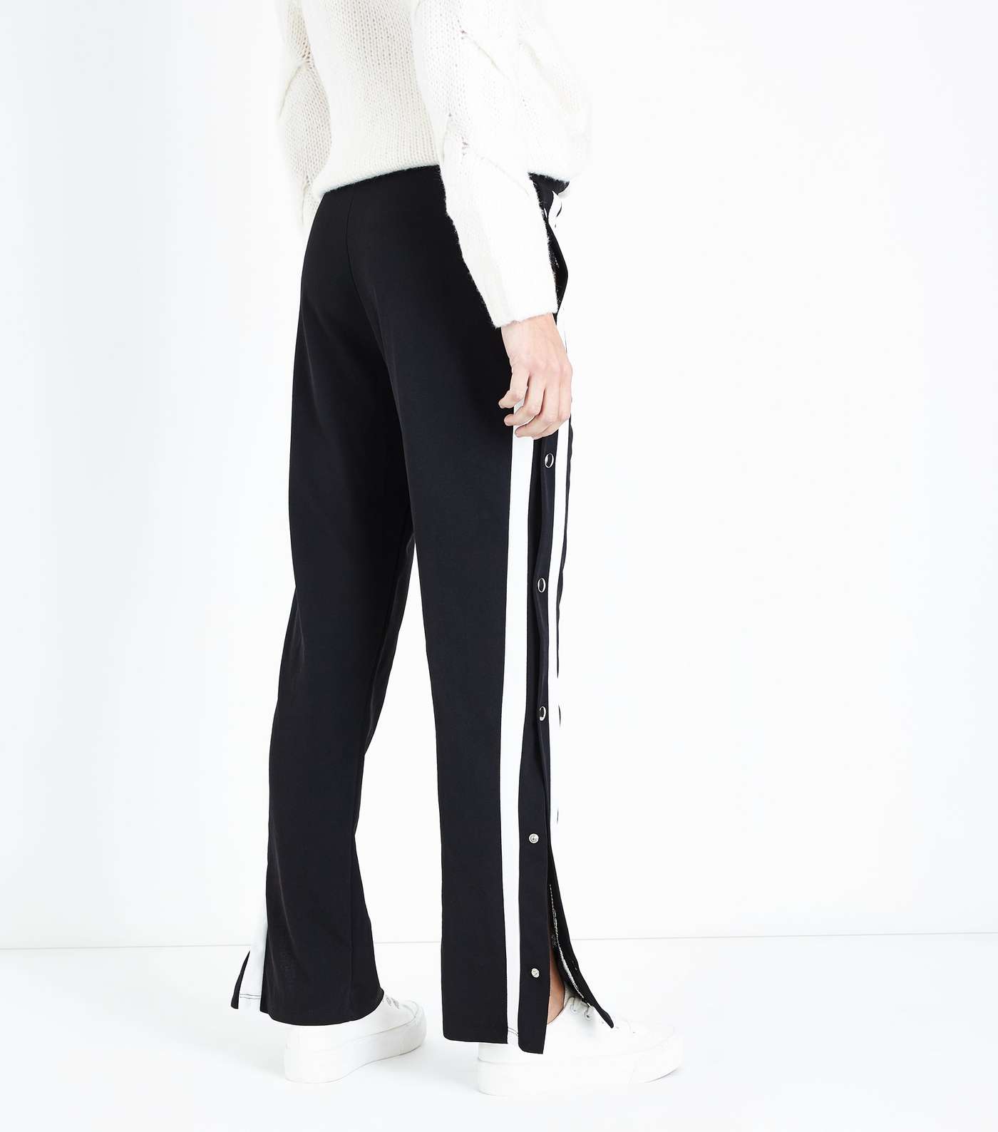 Cameo Rose Black Double Stripe Popper Side Trousers Image 3