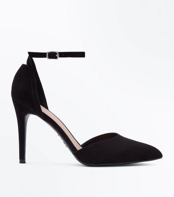 new look black suedette shoes