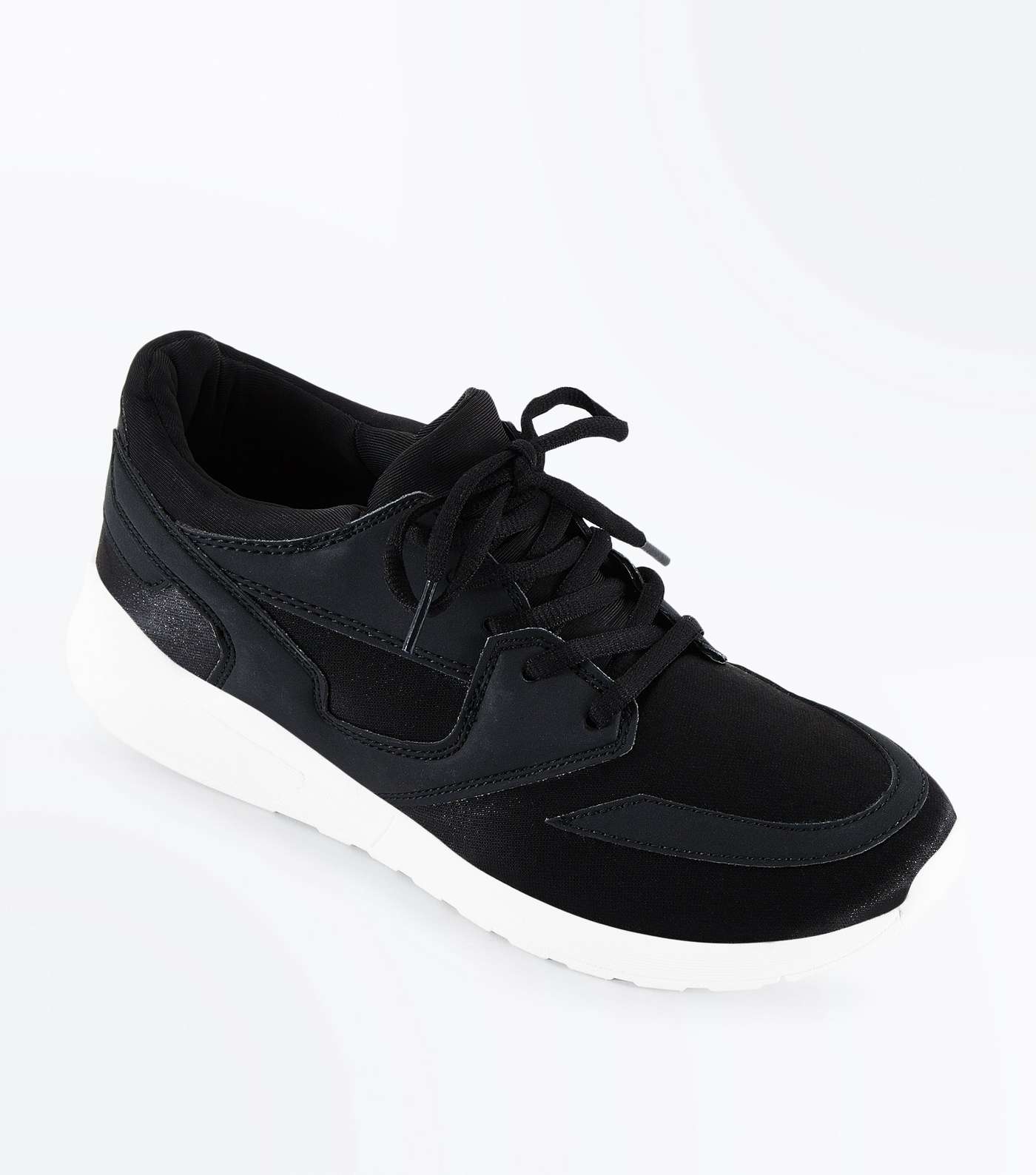 Black Panelled Chunky Sole Trainers
